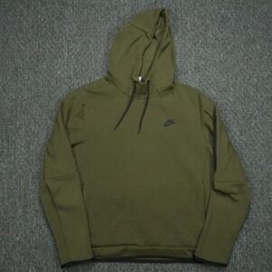 Nike Hoodie Mens Medium Green Sportswear Tech Fleece Pullover‎ Hooded Jacket